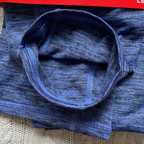 Plush Warmth Blue Denim Color High Rise Wide Waistband Brushed Leggins - Picture 3 of 6